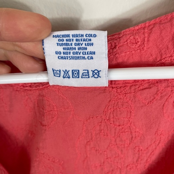 SeaBreeze of California Coral Sleeveless V-Neck Cotton Dress MADE USA Size XL - Picture 12 of 12